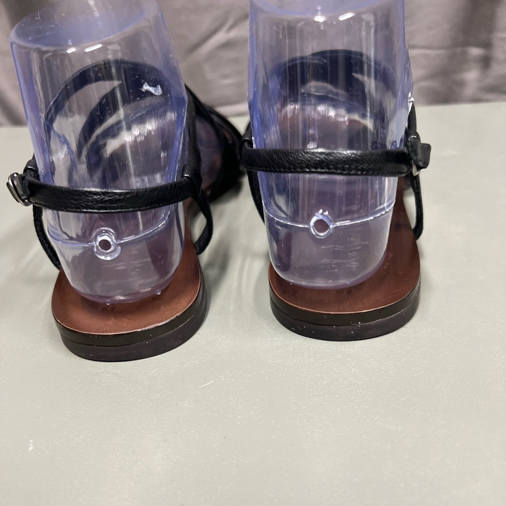 Cole Haan Black Leather Brown Slingback Slide Sandals Women Size 7.5B - Picture 5 of 12